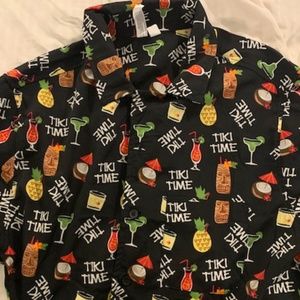 Black Hawaiian Shirt - Tiki Time